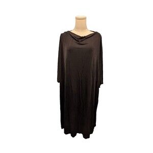 Bryn Walker Slinky Liquid Knit Cowl Neck Dolman Sleeve Stretch Dress Medium